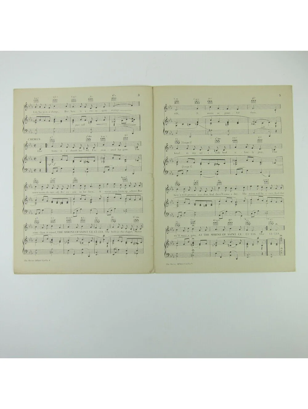 Sheet Music The Shrine of St Cecilia Carroll Loveday & Jokern Vintage 1940